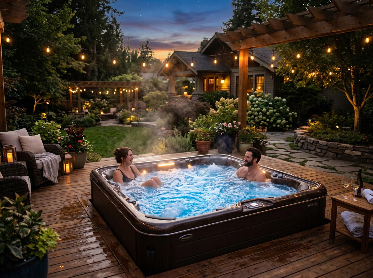 Spa and hot tub installation in St. Thomas backyard